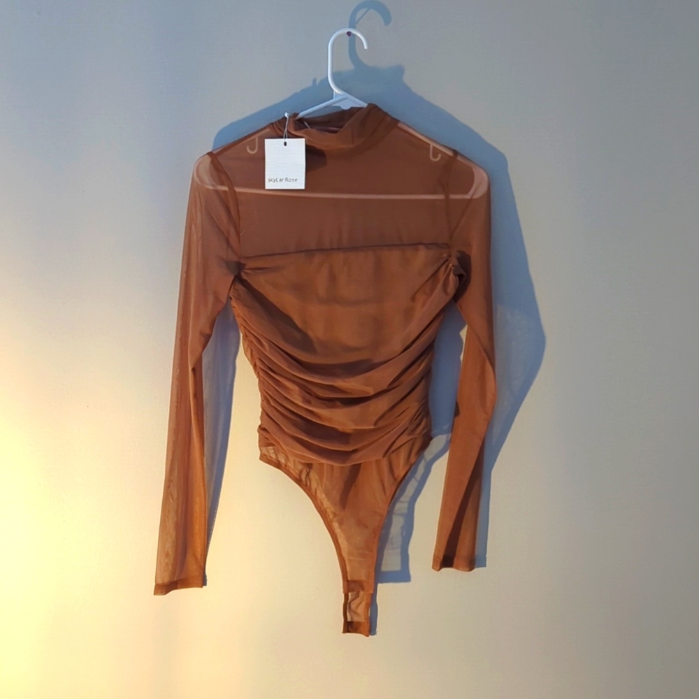 Brown Mesh Bodysuit